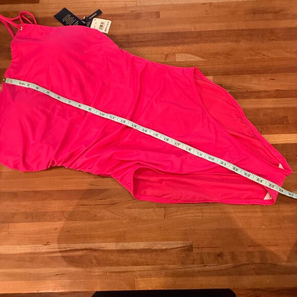 Ralph Lauren Womens Solids One Shoulder 1Piece Pink, 14 MSRP $135 - Picture 14 of 15